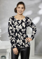 Pullover in weichem Feinstrick SCHWARZ-WEISS-GRAU