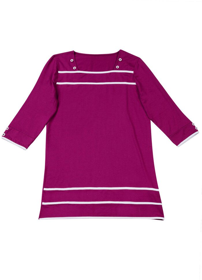 Longshirt mit Karree-Ausschnitt in 3 Farben FUCHSIA