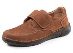 GINO GALANTE, klassiche Herren-Slipper, mit Klettverschluss COGNAC