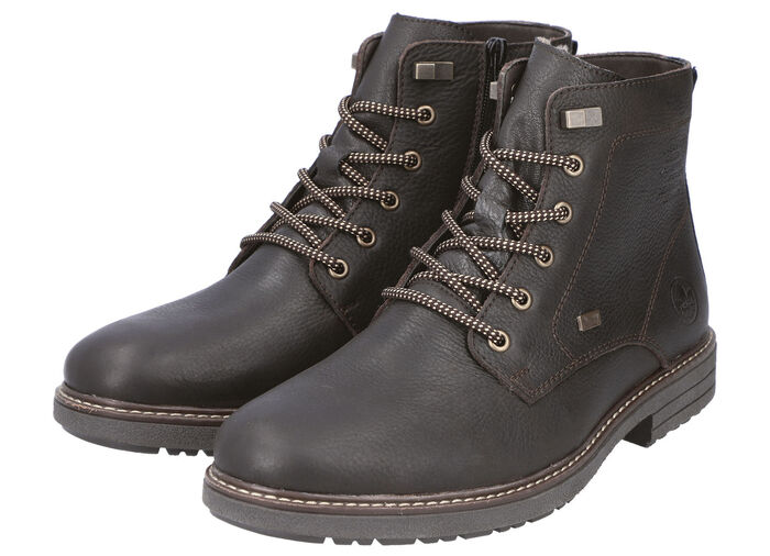 Rieker Schnür-Boot mit Warmfutter aus Lammfell und Plüschmaterial DUNKELBRAUN