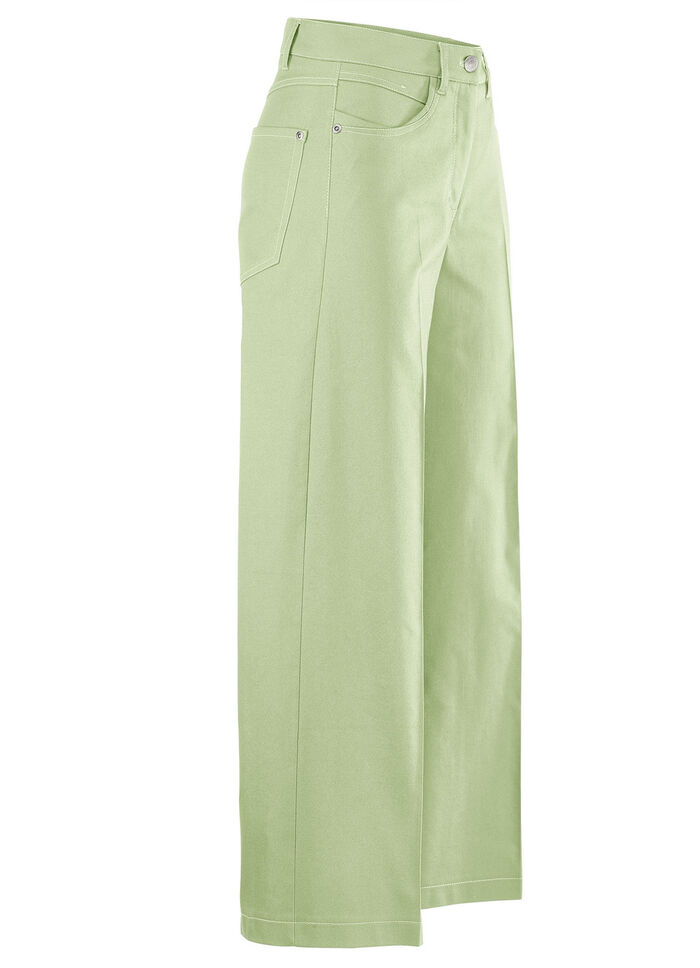 Culotte mit modisch weitem Bein  GR&Uuml;N