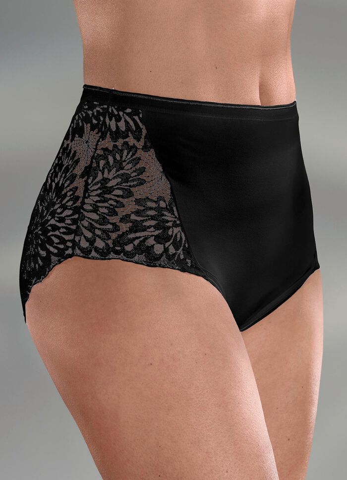 Laurina Dreierpack Slips mit h&uuml;bscher Elastikspitze 