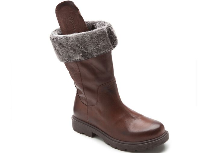 Andrea Conti Stiefel mit flauschigem, umschlagbaren Kragen BRAUN