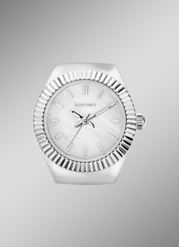 Ringuhr mit Gehäuse aus Edelstahl