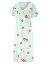 Nachthemd, Kurzarm mit V-Ausschnitt 