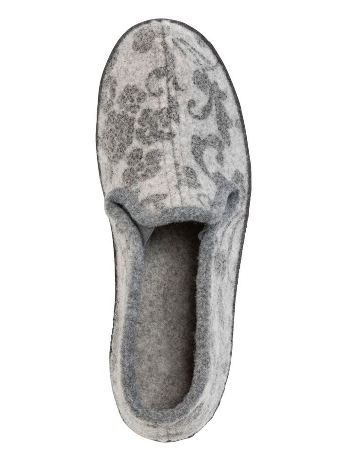 Floral bedruckter Wollfilz-Hausschuh 