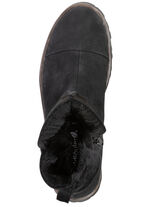Waldläufer Stiefelette mit kuscheligem Kragen aus Lammfell SCHWARZ
