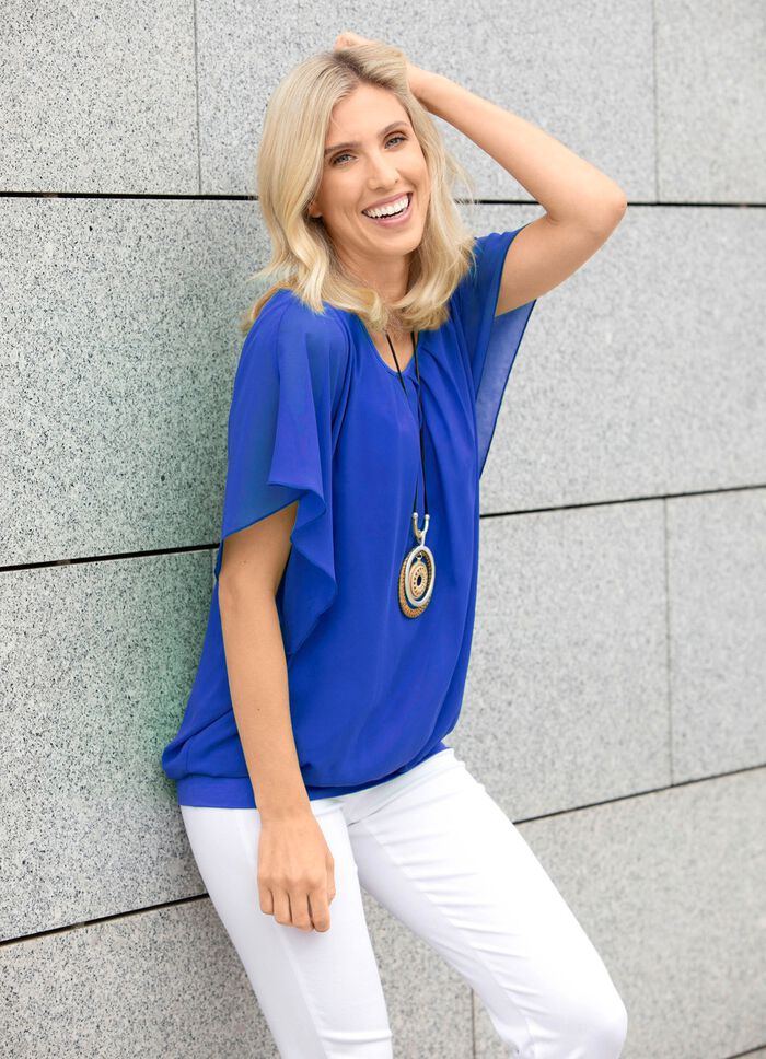 Poncho-Tunika mit eingearbeitetem Top 