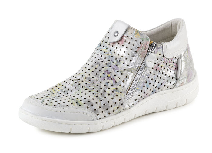 ELENA EDEN Bootie aus zart schimmerndem Rind-Nubukleder ECRU