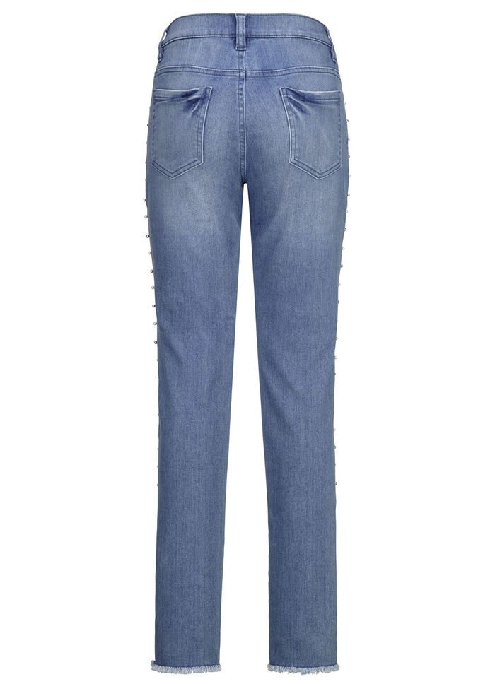Edel-Jeans mit tollen Zierperlen JEANSBLAU