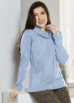 Pullover in streckender Längsoptik BLEU