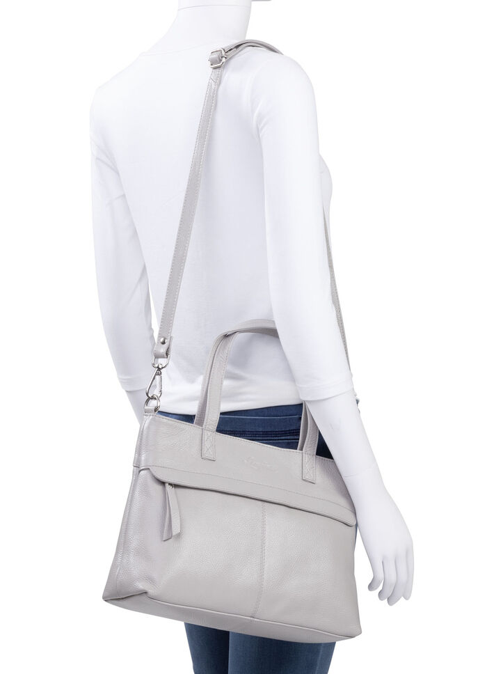 Laurina, Tasche, Damen, ein abnehmbarer, verstellbarer Umhängeriemen KIESEL