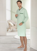 Nachthemd mit V-Ausschnitt und Brusttasche LINDGRÜN