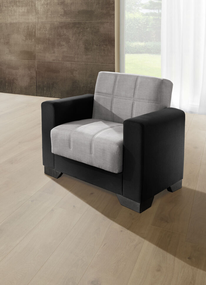 Moderne Polstermöbel mit Bonnellfederkern SCHWARZ-SILBER