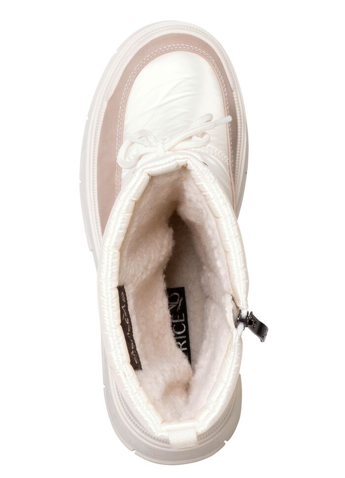 Caprice Stiefel mit schimmerndem Textilmaterial PERLWEISS-TAUPE