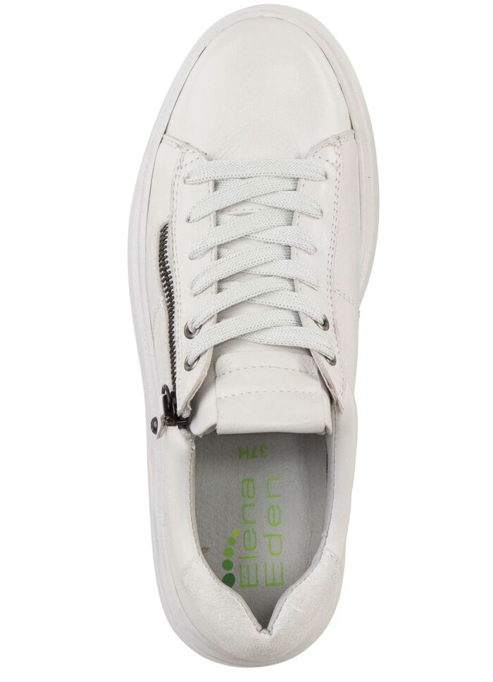 ELENA EDEN Schn&uuml;rschuh  mit Velour-Besatz NATURWEISS