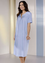 Zweierpack Nachthemden, wadenlang mit Knopfleiste 