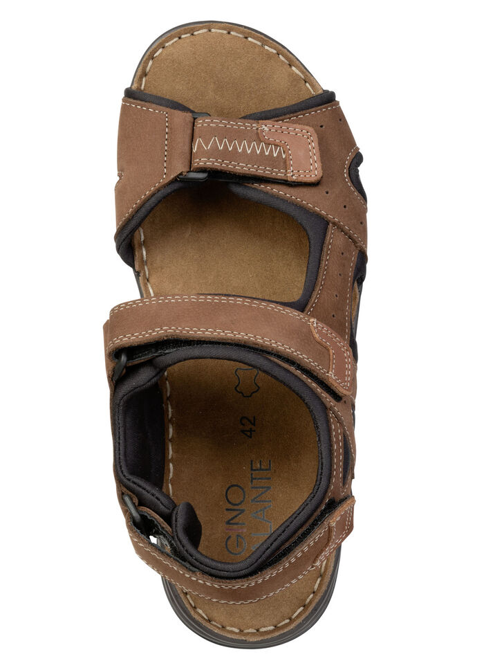 GINO GALANTE, sportliche Herren-Sandalen, mit Klettverschluss BRAUN