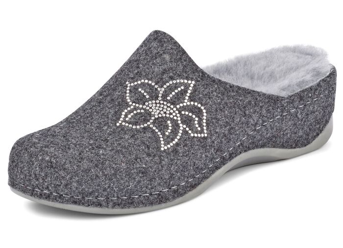 Mubb, gef&uuml;tterte Damen-Hausschuhe, Weite H, mit Lammfell 