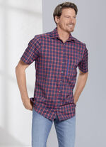 Kariertes Funktions-Hemd in 3 Farben ROT-MARINE KARIERT