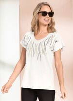 Shirt mit Plättchenzier ECRU