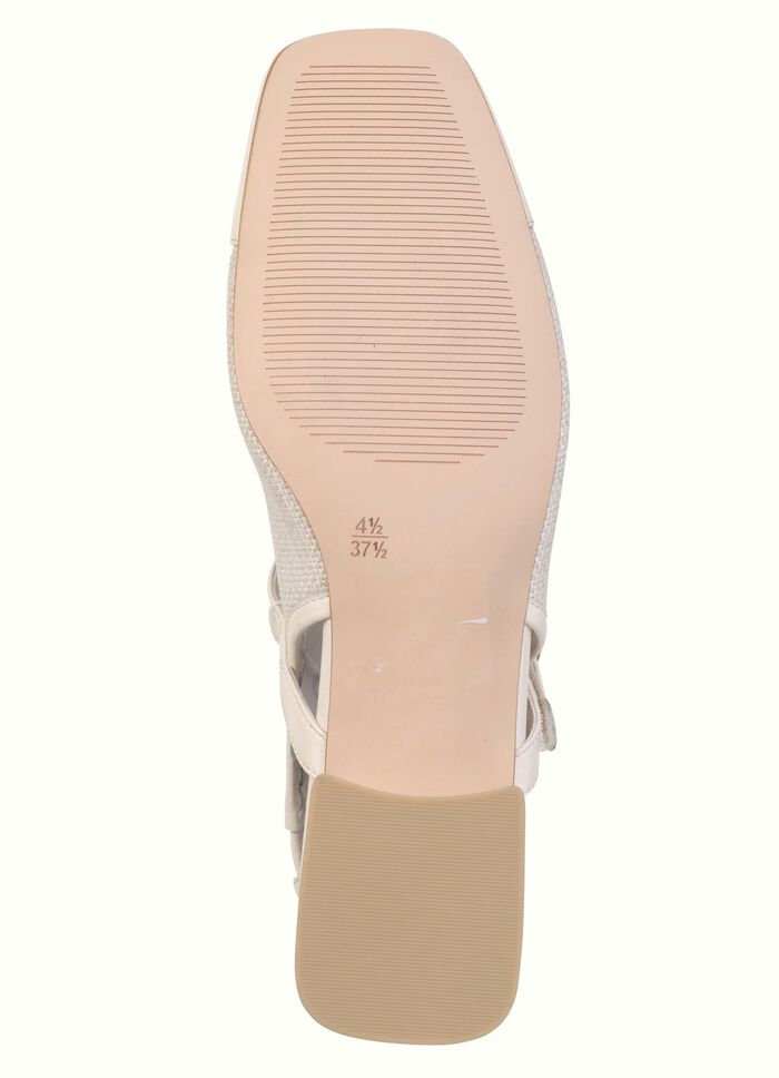 ELENA EDEN, schicke Damen-Slingpumps, Weite G, mit Klettverschluss CREME