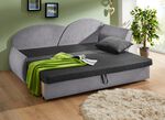 Schlafsofa mit Bettkasten und 1 Dekokissen ANTHRAZIT-GRAU