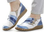 Gemini Slipper mit Zierknöpfen WEISS-JEANS