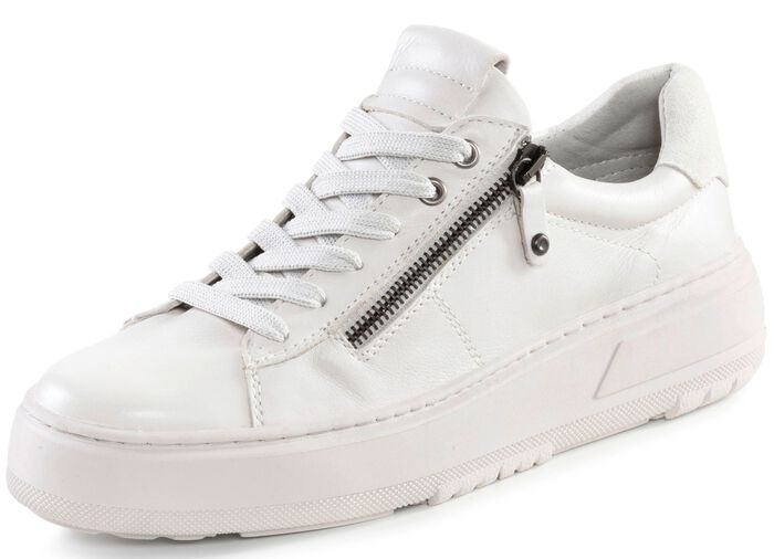 ELENA EDEN Schn&uuml;rschuh  mit Velour-Besatz NATURWEISS