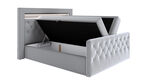 Boxspringbett mit LED-Beleuchtung und Topper GRAU