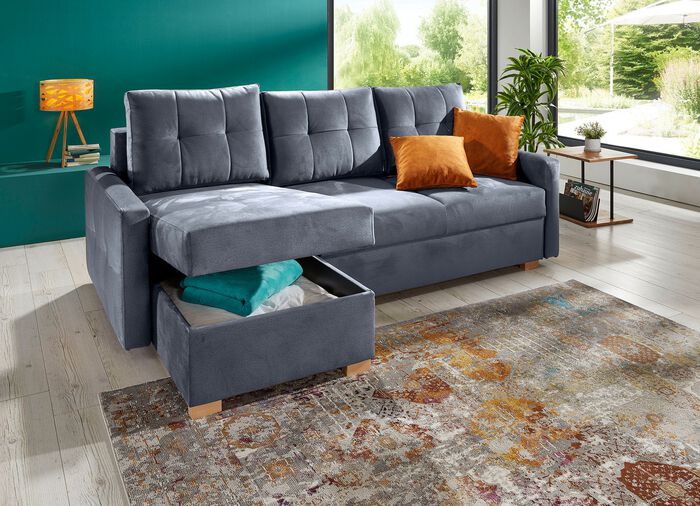 Polsterecke mit Bettfunktion ANTHRAZIT