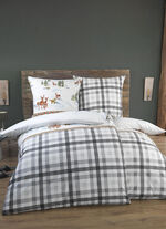 Bettwäsche-Garnitur mit idyllischen Winterdessin 
