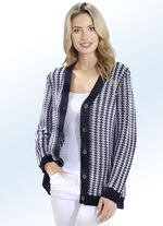 Strickjacke aus Bändchengarn in dekorativer Struktur 