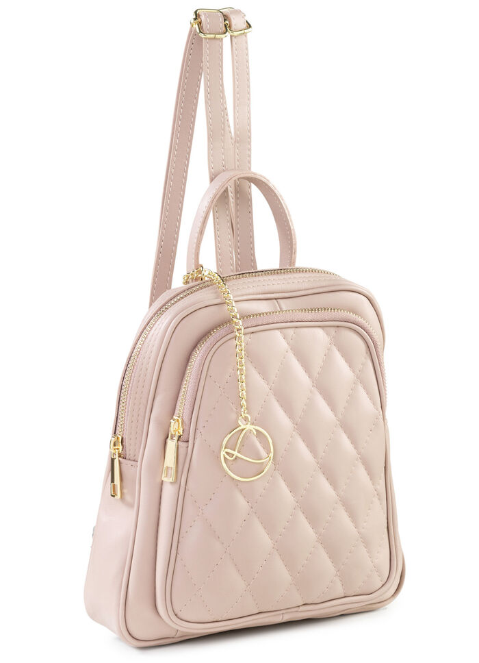 Laurina Kalbleder-Rucksack in angesagtem Dessin PUDERROS&Eacute;