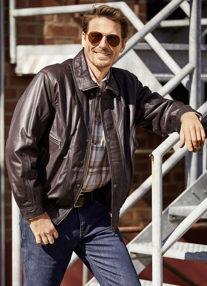 Lederblouson in 3 Farben ANTIK BORDEAUX