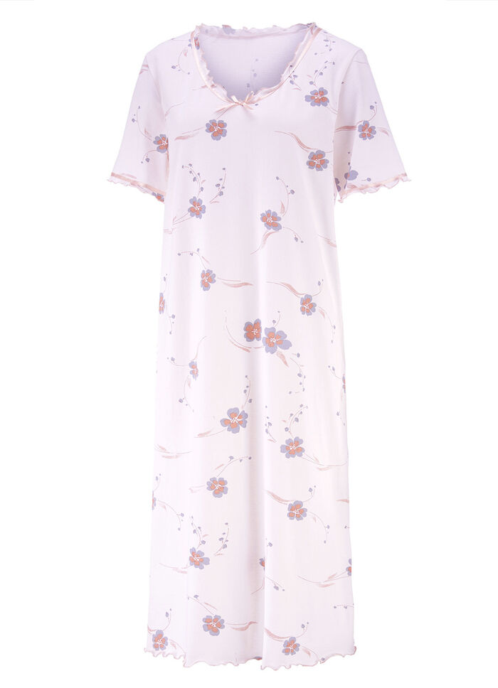 Nachthemd, Kurzarm mit V-Ausschnitt ZARTPFIRSICH-BUNT