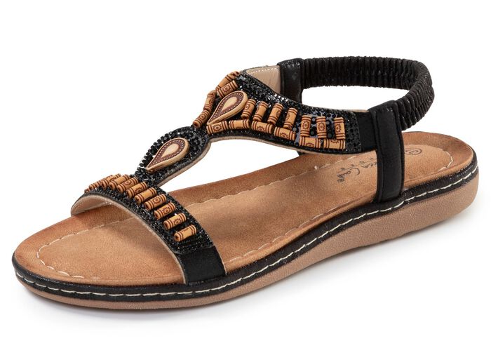 Andrea Conti, stylische Damen-Sandalen, Weite G, mit elastischem Fersenriemchen 