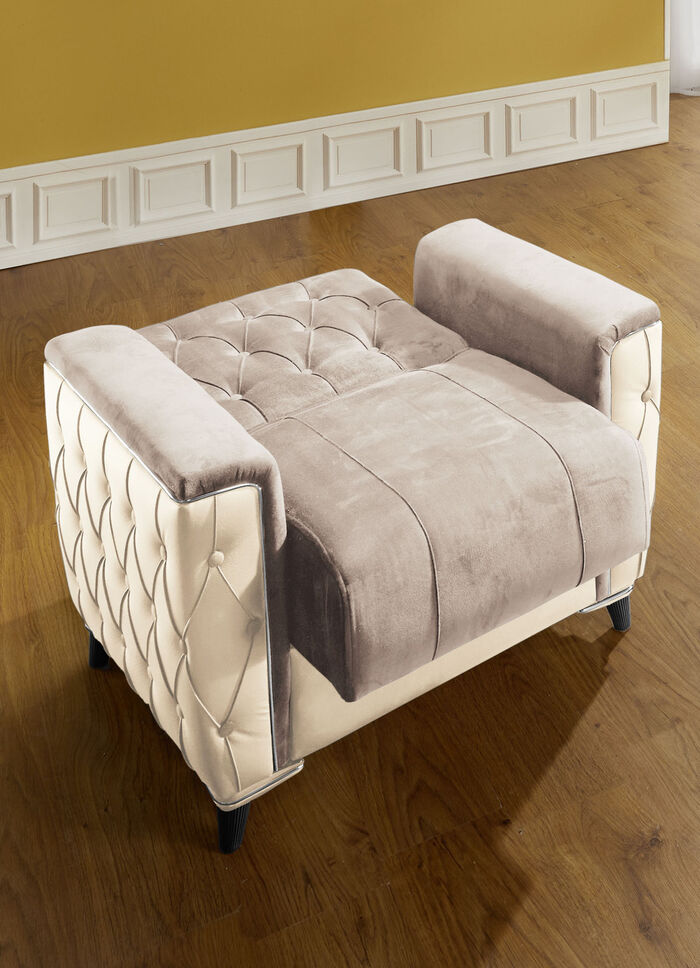 Polstermöbel mit Bettkasten und Liegefunktion CREME