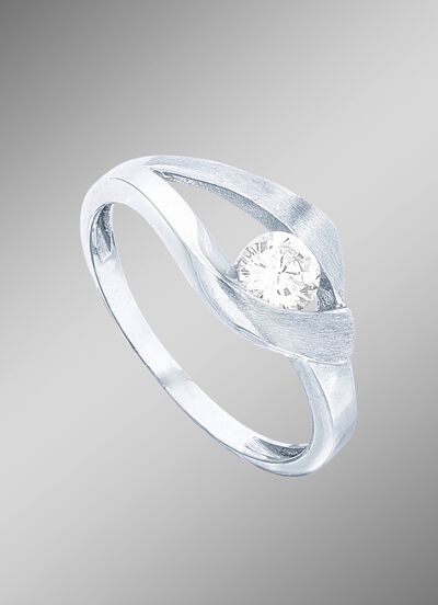 Zauberhafter Damenring mit synth. Zirkonia 