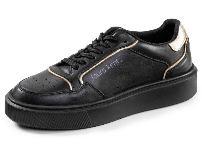 LAURA KENT, trendige Damen-Sneaker, Weite H, mit herausnehmbarem Fußbett SCHWARZ