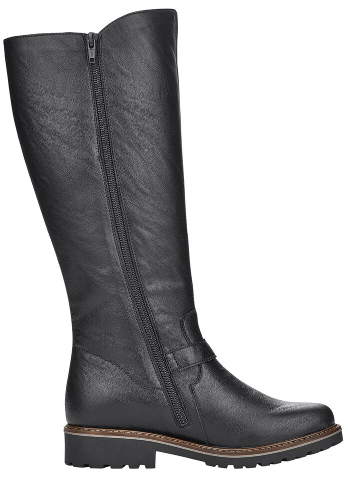 Remonte, gef&uuml;tterte Damen-Stiefel, Winterschuhe, Weite G, mit Lammfell SCHWARZ
