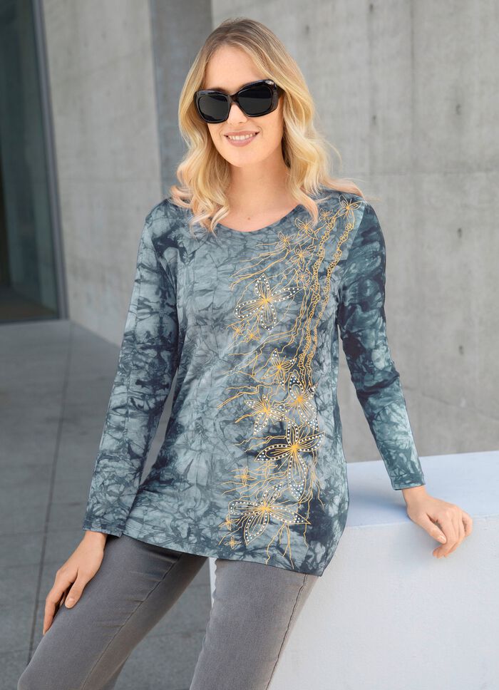 Interessantes Shirt in Batikoptik in 3 Farben GRAU BATIK