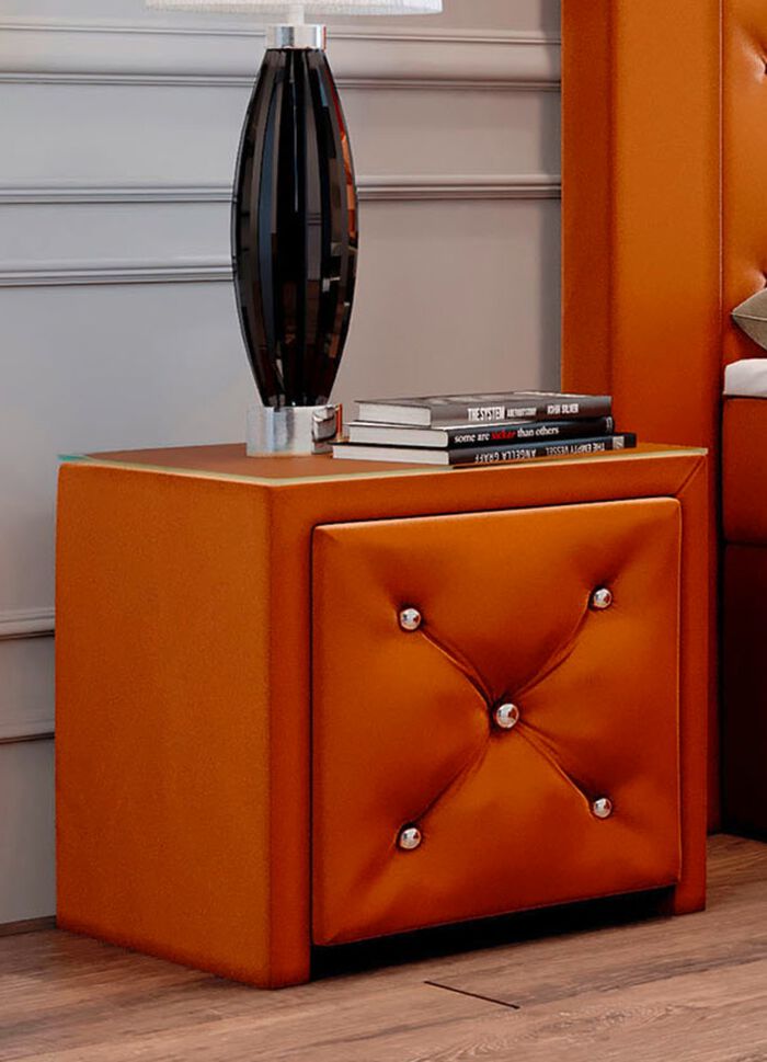 Nachttisch mit Schublade und Glasplatte TERRA