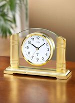 Tischuhr mit Mineralglas-R&uuml;ckwand 