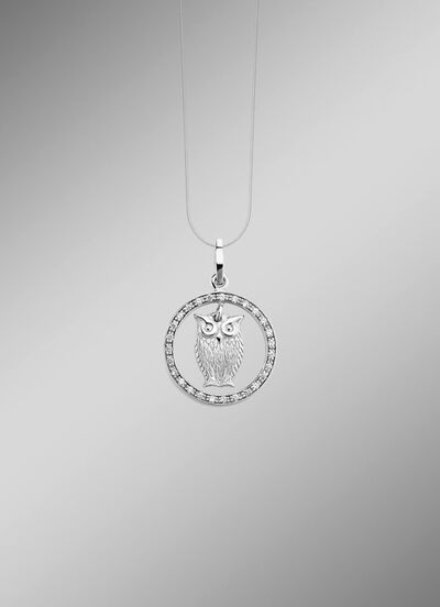 Toller Eulen-Anh&auml;nger mit synth. Zirkonia 