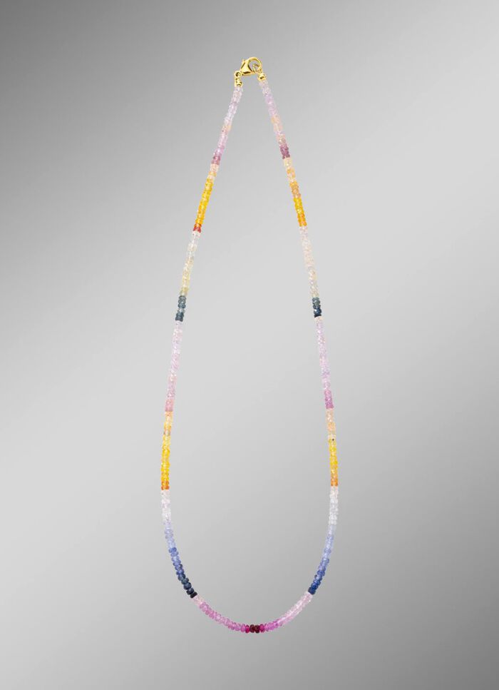 Edle Halskette mit echt Safir in Multicolor 