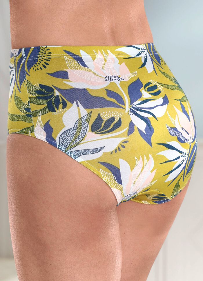 Viererpack Slips mit buntem Floraldessin 