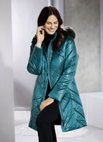 Longjacke mit abnehmbarer Kapuze SMARAGDGRÜN