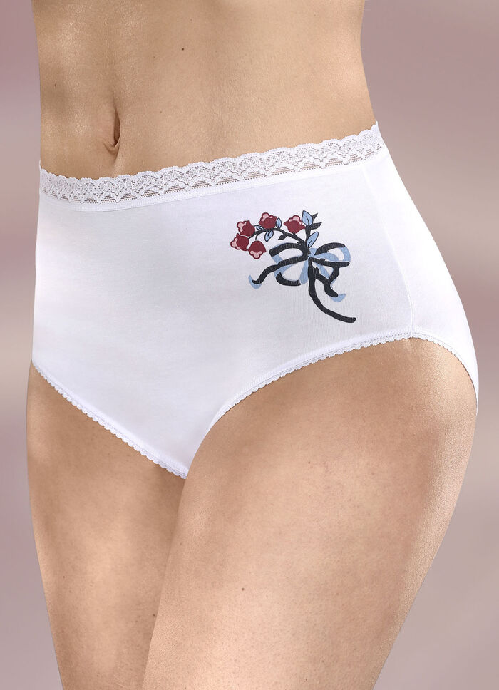 Dreierpack Slips mit farbharmonischem Blumenmotiv 