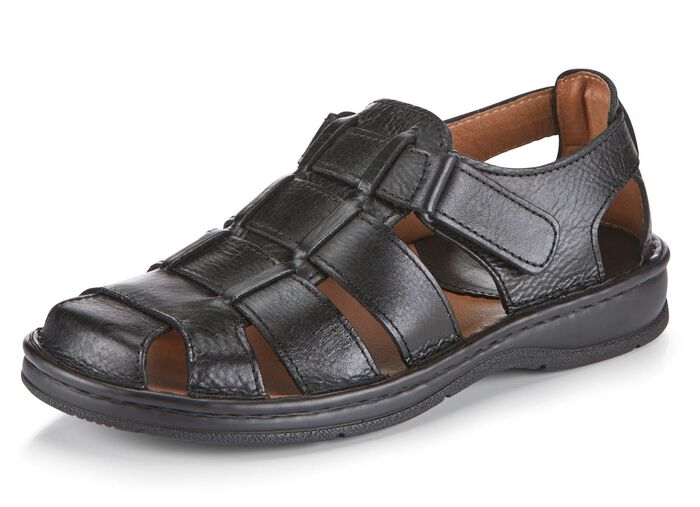Gemini, klassische Herren-Sandalen, mit Klettverschluss SCHWARZ